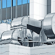 Ein fertig eingebauter Ventilator aus rostfreiem Edelstahl